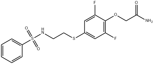 2,6-DIFLUORO-4-[2-(PHENYLSUL-FONYL-AMINO)-ETHYL-THIO]-PHENOXY-ACET-AMIDE 结构式