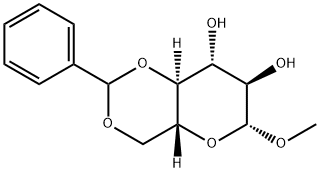 甲基 4,6-O-亚苄基-Β-D-吡喃葡萄糖苷 结构式