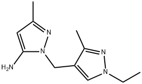 1-[(1-乙基-3-甲基-1H-吡唑-4-基)甲基]-5-氨基-3-甲基吡唑 结构式