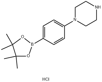1-(4-(4,4,5,5-四甲基-1,3,2-二氧硼杂环戊烷-2-基)苯基)哌嗪盐酸盐 结构式
