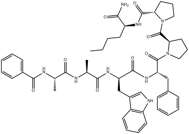 BZ-ALA-ALA-D-TRP-PHE-D-PRO-PRO-NLE-NH2 结构式