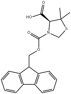 (S)-FMOC-5,5-二甲基-1,3-噻唑烷-4-羧酸 结构式