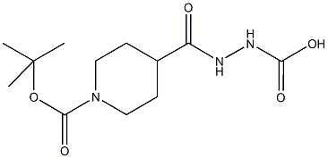 2-{[1-(叔丁氧羰基)哌啶-4-基]羰基}肼羧酸 结构式