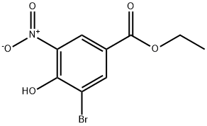 3-溴-4-羟基-5-硝基苯甲酸乙酯 结构式