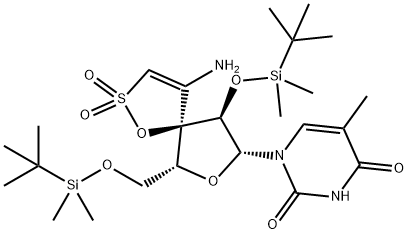 (2',5'-bis-O-(tert-butyldimethylsilyl)-beta-ribofuranosyl)-3'-spiro-5''-(4''-amino-1'',2''-oxathiole-2'',2''-dioxide)thymine