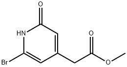 6-溴-1,2-二氢-2-氧代-4-吡啶乙酸甲酯 结构式