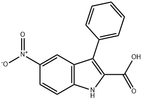 5-硝基-3-苯基-1H-吲哚-2-羧酸 结构式