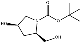 (2R,4R)-4-羟基-2-(羟甲基)-1-吡咯烷羧酸叔丁酯 结构式