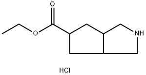 Ethyl hexahydrocyclopenta[c]pyrrole-5-carboxylate hydrochloride 结构式