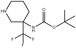 tert-Butyl (3-(trifluoromethyl)piperidin-3-yl)carbamate 结构式