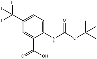 2-((叔丁氧羰基)氨基)-5-(三氟甲基)苯甲酸 结构式