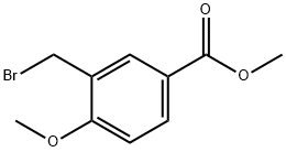 3-(溴甲基)-4-甲氧基苯甲酸甲酯 结构式