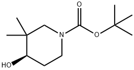 (R)-4-羟基-3,3-二甲基哌啶-1-羧酸叔丁酯 结构式