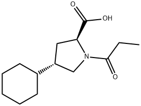 1-(1-Oxopropyl)-(4S)-4-cyclohexyl-L-proline 结构式