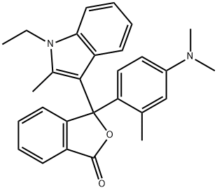 3-(邻甲基-对二甲基氨基苯基)-3-(1'-乙基-2'-甲基吲哚-3'-基)苯酞 结构式