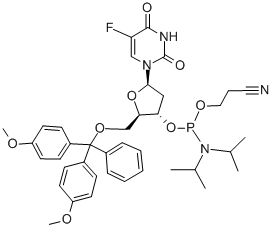 5'-DMT-5-F-2'-DU 亚磷酰胺单体 结构式