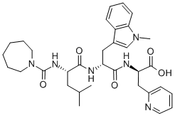 HEXAHYDRO-1H-AZEPINYLCARBONYL-LEU-D-1-ME-TRP-DPAL 结构式