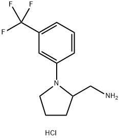 [1-[3-(trifluoromethyl)phenyl]pyrrolidin-2-yl]methanamine hydrochlorid e 结构式