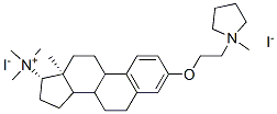 trimethyl-[(13S,17S)-13-methyl-3-[2-(1-methyl-2,3,4,5-tetrahydropyrrol -1-yl)ethoxy]-6,7,8,9,11,12,14,15,16,17-decahydrocyclopenta[a]phenanth ren-17-yl]azanium diiodide 结构式