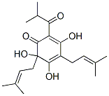 3,5,6-trihydroxy-4,6-bis(3-methylbut-2-enyl)-2-(2-methylpropanoyl)cyclohexa-2,4-dien-1-one 结构式
