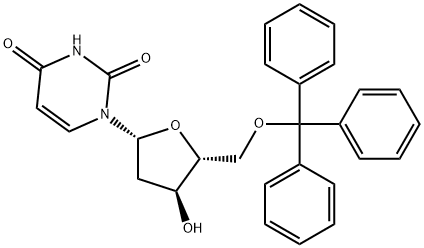 5'-O-三苯甲基-2'-脱氧尿苷 结构式