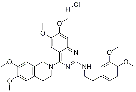 4-(3,4-Dihydro-6,7-diMethoxy-2(1H)-isoquinolinyl)-N-[2-(3,4-diMethoxyphenyl)ethyl]-6,7-diMethoxy-2-quinazolinaMine Monohydrochloride 结构式