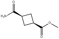 Cyclobutanecarboxylic acid, 3-(aminocarbonyl)-, methyl ester, cis- (9CI) 结构式