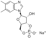 5,6-DIMETHYL-1-BETA-D-RIBOFURANOSYLBENZIMIDAZOLE-3',5'-CYCLIC MONOPHOSPHATE,SODIUM SALT 结构式