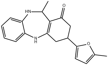 11-甲基-3-(5-甲基-2-呋喃)-2,3,4,5,10,11-六氢-1H-二苯并[B,E][1,4]二氮杂卓-1-酮 结构式