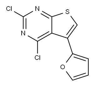 2,4-二氯-5-(2-呋喃)噻吩并[2,3-D]嘧啶 结构式