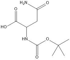 4-氨基-2-[(叔丁氧羰基)氨基]-4-氧代丁酸 结构式