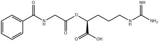 (S)-2-(2-BENZOYLAMINO-ACETOXY)-5-GUANIDINO-PENTANOIC ACID HYDROCHLORIDE SALT 结构式