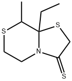 Thiazolo[2,3-c][1,4]thiazine-3(2H)-thione,  8a-ethyltetrahydro-8-methyl- 结构式