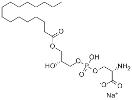 1-十六酰-SN-3-磷酸-L-丝氨酸钠盐 结构式