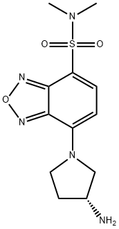 (R)-(-)-4-(N,N-二甲氨基磺酰)-7-(3-氨基吡咯烷-1-基)-2,1,3-苯并恶二唑[用于旋光纯度测定的高效液相色谱标记试剂] 结构式