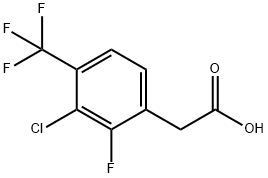 3-Chloro-2-fluoro-4-(trifluoromethyl)phenylaceticacid 结构式