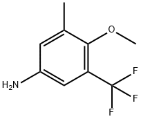 4-甲氧基-3-甲基-5-(三氟甲基)苯胺 结构式