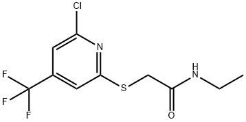 2-(6-Chloro-4-trifluoromethyl-pyridin-2-ylsulfanyl)-N-ethyl-acetamide 结构式