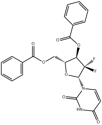 3',5'-二苯甲酰基-2',2'-二氟尿苷 结构式