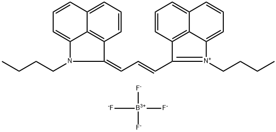 (E,E)-1-丁基-2-[3-(1-丁基苯并[CD]吲哚-2(1H)-亚基)-1-丙烯基]苯并[CD]吲哚四氟硼酸盐 结构式