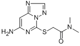 Acetamide, 2-((7-amino(1,2,4)triazolo(1,5-c)pyrimidin-5-yl)thio)-N,N-d imethyl- 结构式