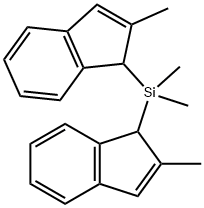 二甲基双(2-甲基-1H-茚-1-基)硅烷 结构式