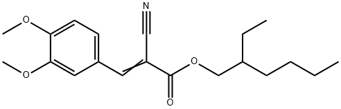 2-乙基己基-ALPHA-氰基-3,4-二甲氧基肉桂酸 结构式