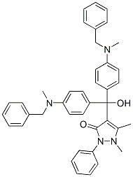 1,2-Dihydro-4-[hydroxybis[4-[methyl(phenylmethyl)amino]phenyl]methyl]-1,5-dimethyl-2-phenyl-3H-pyrazol-3-one 结构式