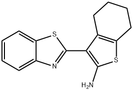 3-苯并噻唑-2-基-4,5,6,7-四氢苯并[B]噻吩-2-胺 结构式