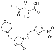 5-吗啉甲基-3-[5-硝基亚糠基氨基]-2-噁唑烷酒石酸盐 结构式