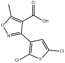 3-(2,5-二氯-3-噻吩基)-5-甲基异恶唑-4-羧酸 结构式