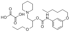 Carbamic acid, (3-(hexyloxy)phenyl)-, 1-(1-piperidinylmethyl)-2-propox yethyl ester, ethanedioate (1:1) 结构式
