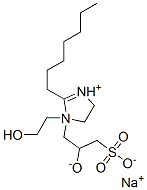 2-heptyl-1-(2-hydroxyethyl)-1-(2-hydroxy-3-sulphonatopropyl)-2-imidazolinium, monosodium salt  结构式