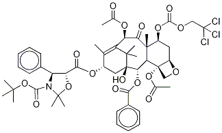 13-{[(3-t-Boc)-2,2-dimethyl-4S-phenyl-1,3-oxazolidin-5R-yl]formyl}-7-O-(2,2,2-trichloroethyl)oxy]carbonyl) Baccatin III 结构式